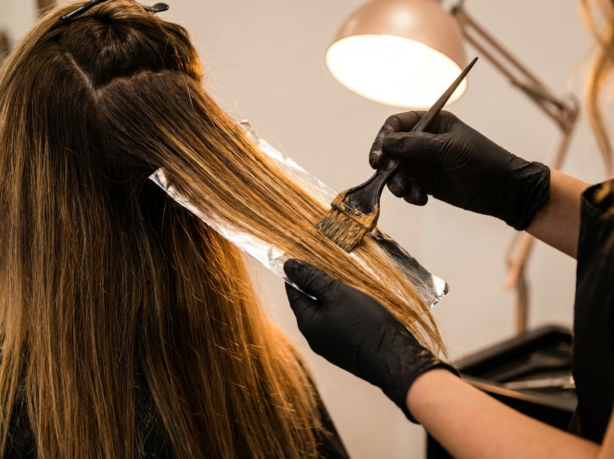 Color process at Honey Hair & Co.